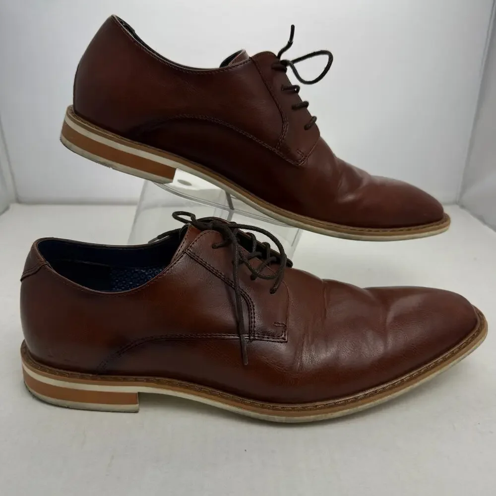 Freeman Phoenix Brown Memory Foam Derby Dress Shoes Oxford Lace Up Men Size 10 M